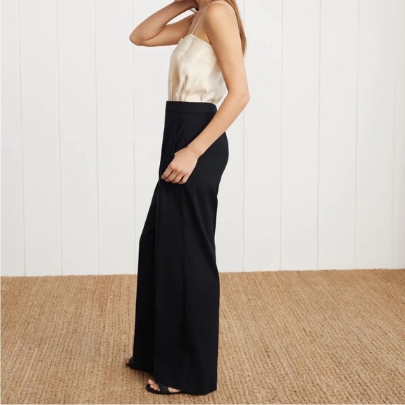 Jenni Kayne Linen Keaton Trouser Pant Black - Picture 2 of 8